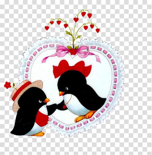 Valentines Day Animation Emoticon, Penguin Love transparent background PNG clipart