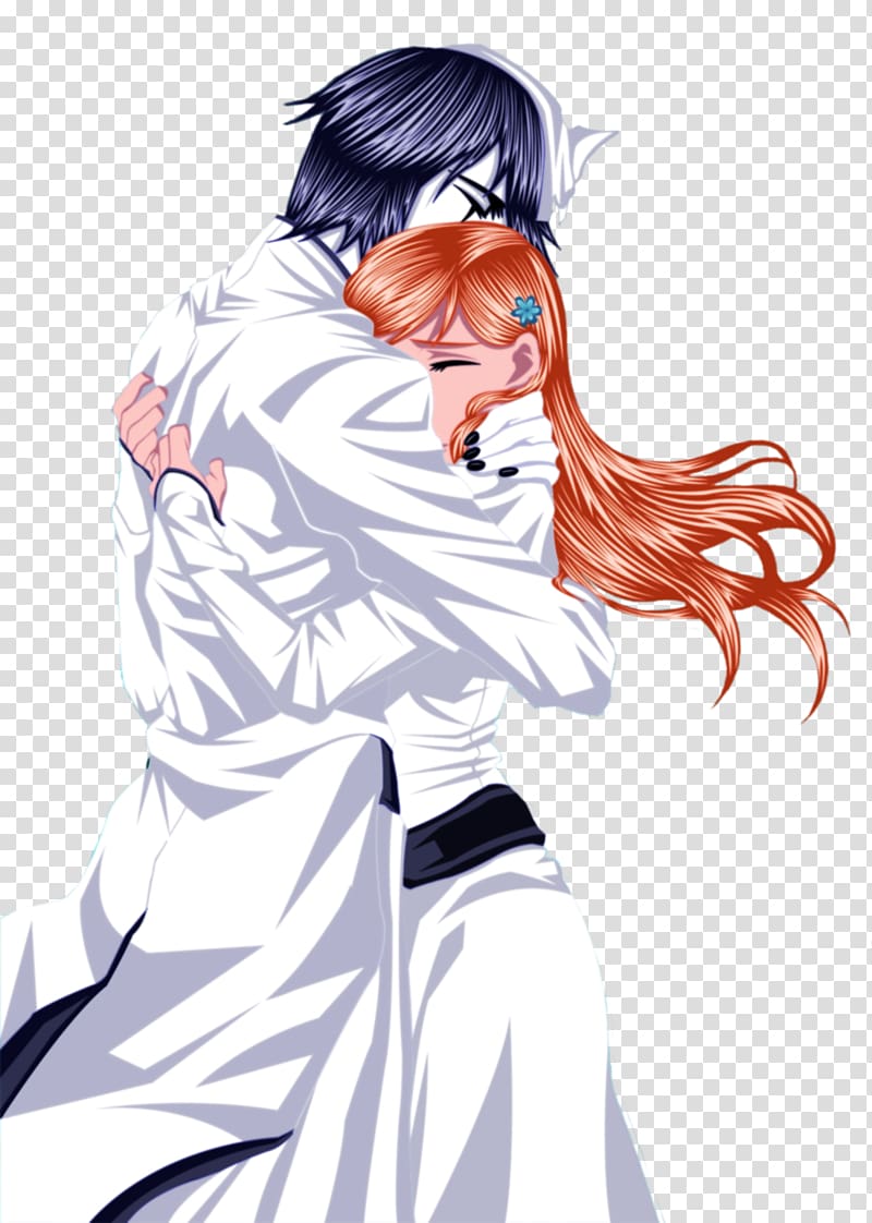 Ulquiorra Cifer Orihime Inoue Anime, embrace couple transparent background PNG clipart