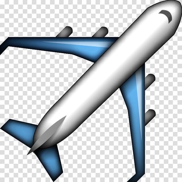 gray and blue airplane emoji, Airplane Emoji Sticker SMS, AIRPLANE transparent background PNG clipart
