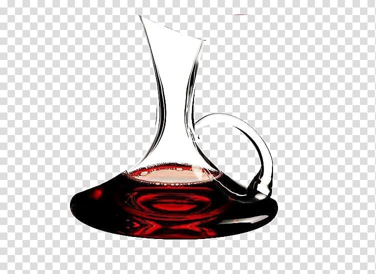 Red Wine Sake set Decanter Glass, Glass Decanter transparent background PNG clipart