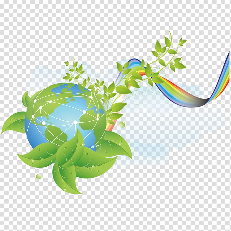 Earth Icon, Creative Earth green ribbon transparent background PNG clipart