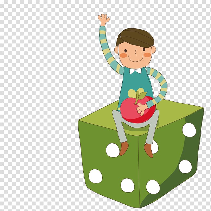 Food Male , Sitting on a sieve with an apple waving man transparent background PNG clipart