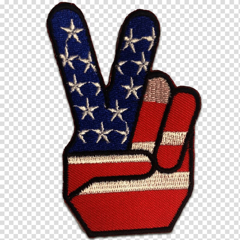 Embroidered patch Iron-on V sign Clothing, united states transparent background PNG clipart