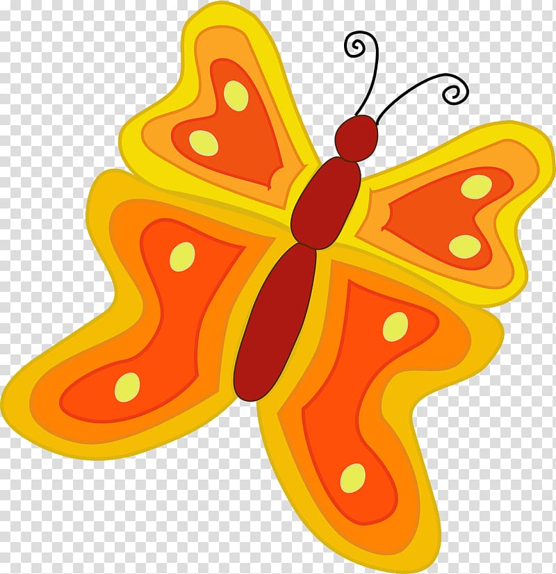 Butterfly Caterpillar Cartoon , Orange butterfly transparent background PNG clipart