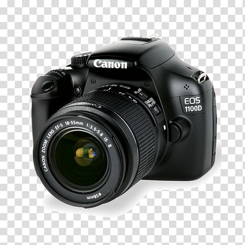 Canon EOS 1100D Canon EOS 500D Canon EOS 1300D Canon EF-S 18–55mm lens Canon EOS 80D, Camera transparent background PNG clipart