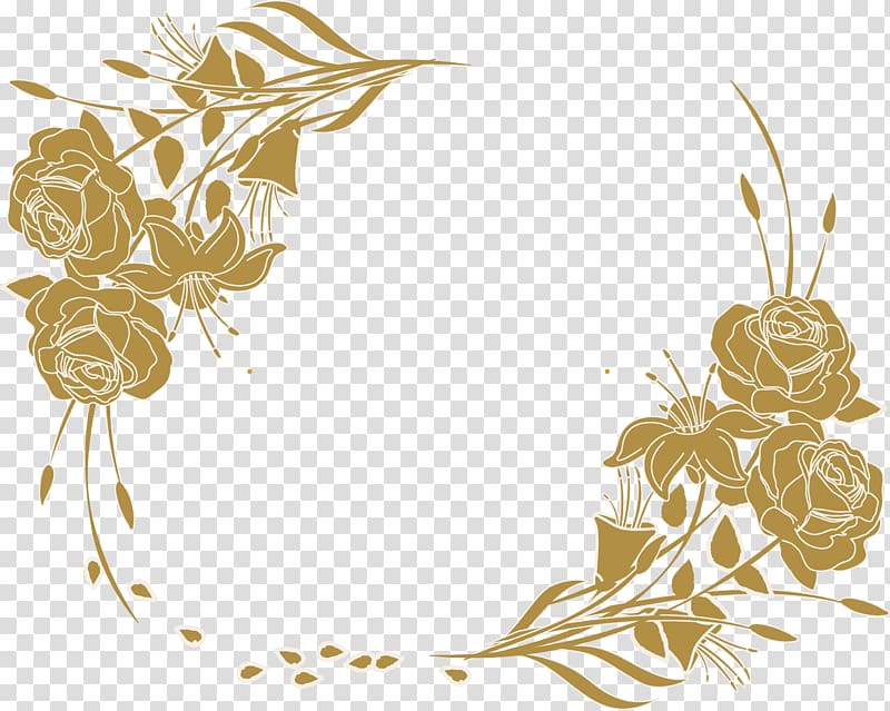 beige flowers illustration, Wedding invitation Flower Floral design, Rose Shading transparent background PNG clipart
