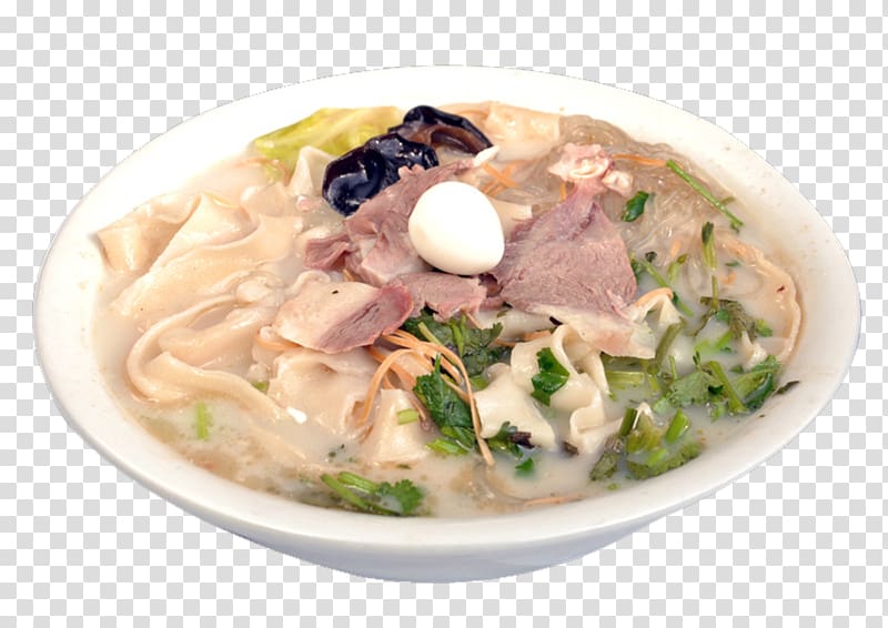 Laksa Ramen Chinese cuisine Udon Noodle soup, Bacon Huimian transparent background PNG clipart