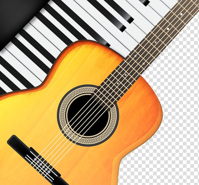 Acoustic guitar Keyboard Musical instrument Electric guitar, Piano keyboard and guitar creative transparent background PNG clipart