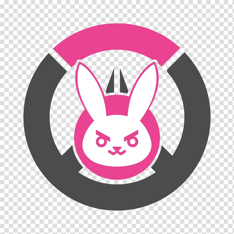 Pink and gray logo, Overwatch D.Va Logo Decal Sticker, design ...