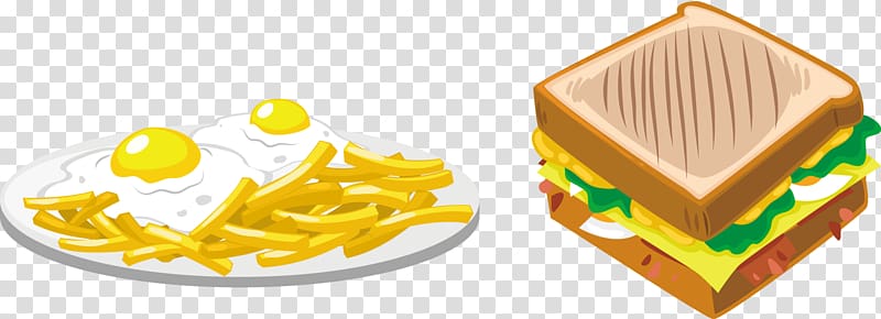 Fast food Hamburger French fries, Breakfast decoration design pattern transparent background PNG clipart