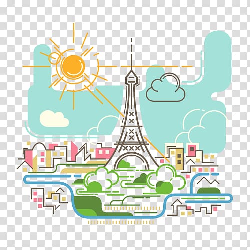 Skyline Illustration, Paris elements transparent background PNG clipart
