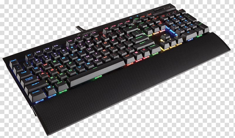 Computer keyboard Corsair Gaming K70 LUX RGB Gaming keypad RGB color model, flame note daquan transparent background PNG clipart
