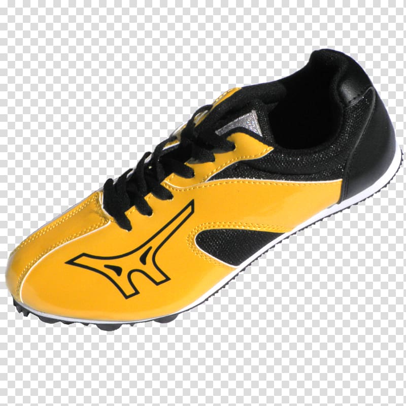 Track spikes Cleat Shoe Sneakers Running, black yellow transparent background PNG clipart