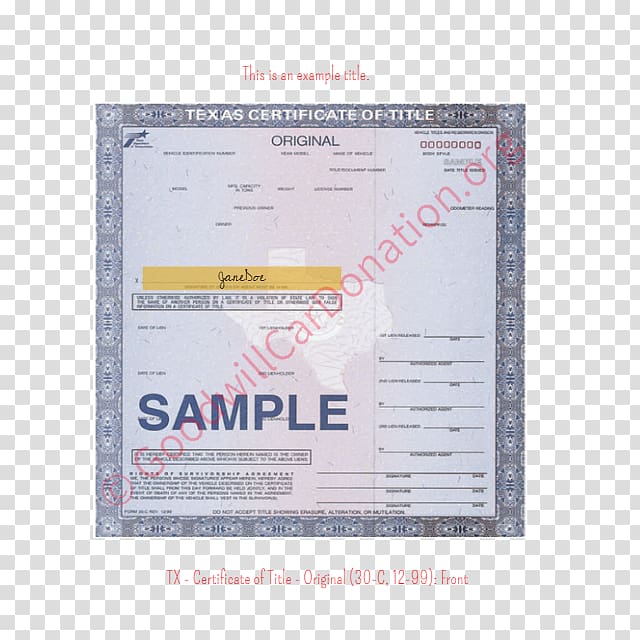 Texas Document Car donation Title, 9th rank 3d number transparent background PNG clipart