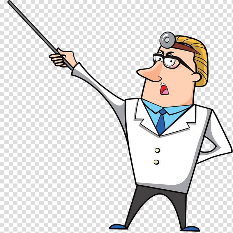 Cartoon , The doctor is explaining transparent background PNG clipart