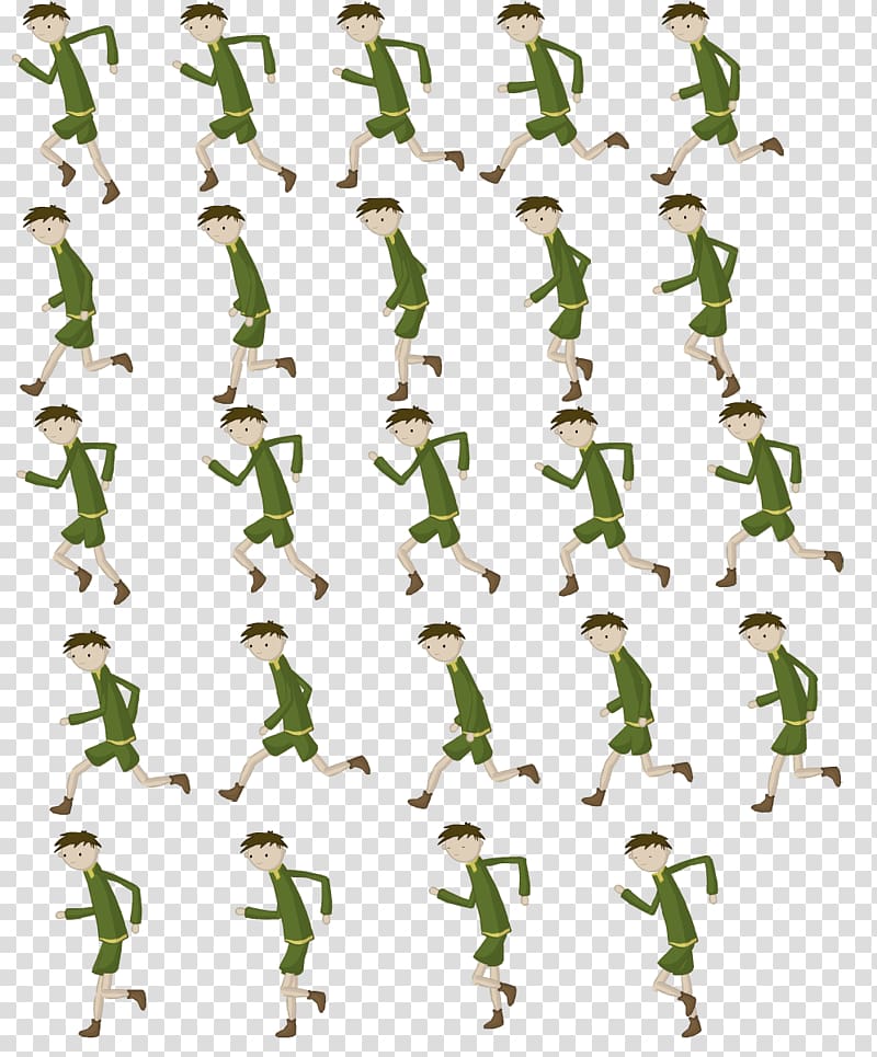 Sprite Animation Rendering Black and white, running man transparent background PNG clipart