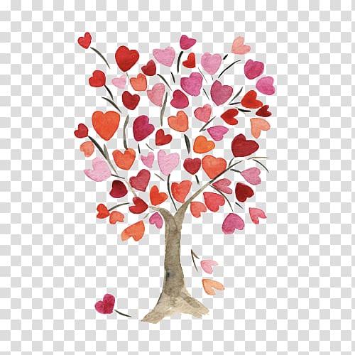 Paper Tree Twig Heart, tree transparent background PNG clipart