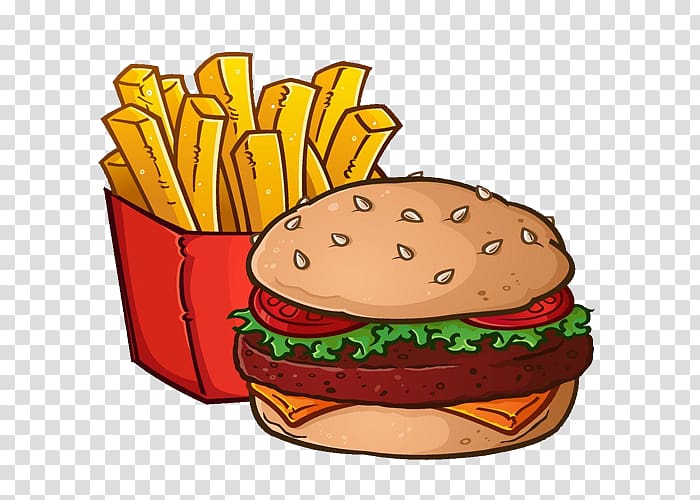 Hamburger French fries Cheeseburger , Crab Fort design transparent background PNG clipart