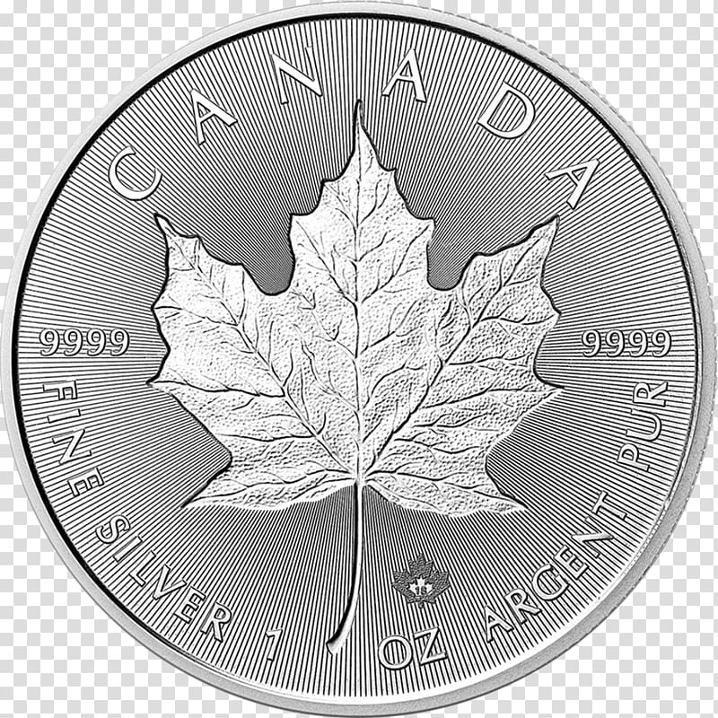 Canadian Silver Maple Leaf Canadian Gold Maple Leaf Canadian Maple Leaf Bullion coin, gold transparent background PNG clipart