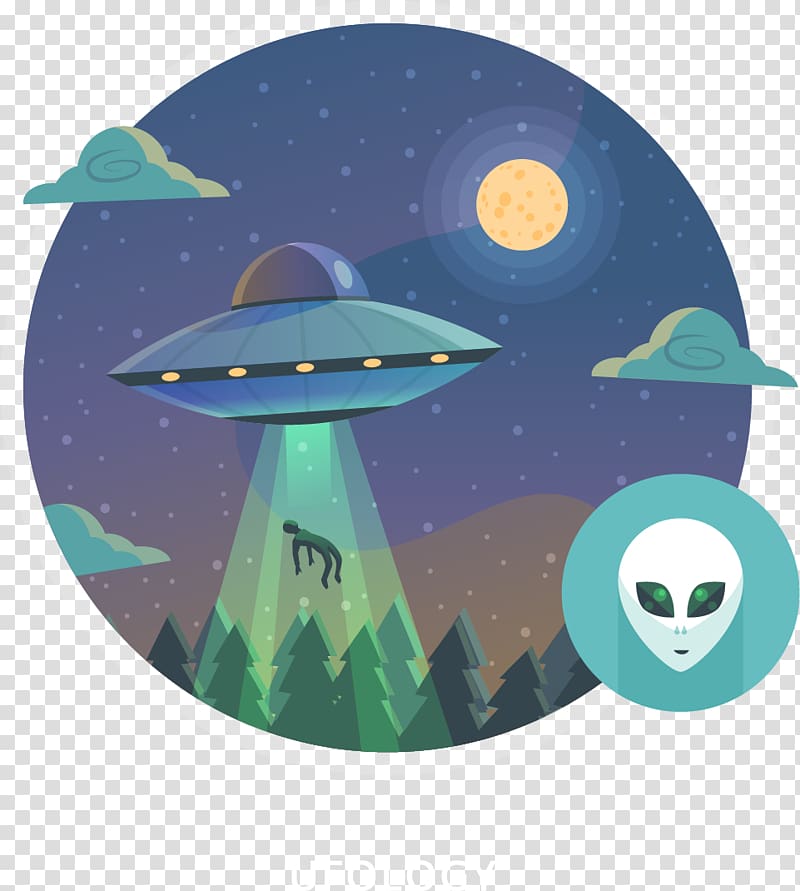 Unidentified flying object Illustration, night view transparent background PNG clipart