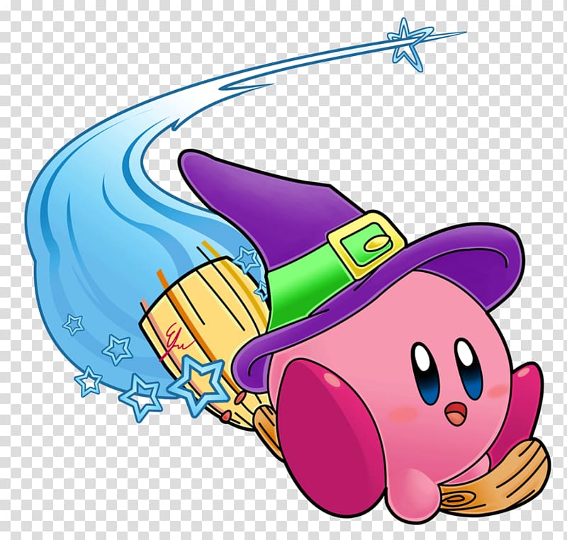Kirby Super Star Ultra Kirby\'s Return to Dream Land Kirby: Nightmare in Dream Land Kirby\'s Adventure, witch broom transparent background PNG clipart