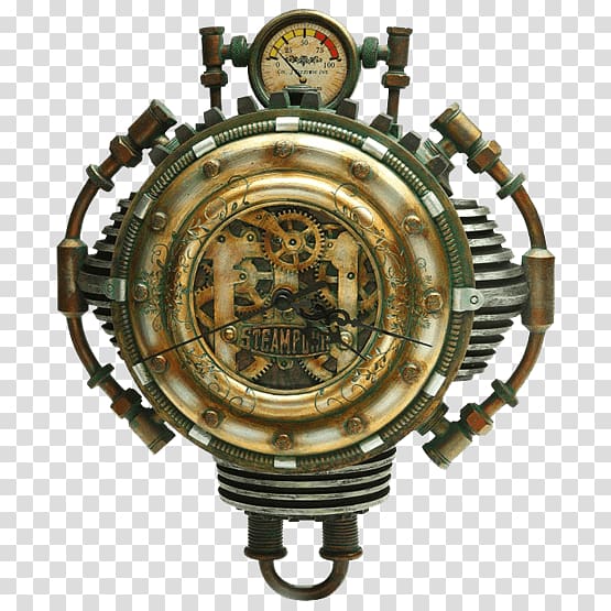 Steampunk Clockwork Table Watch, clock transparent background PNG clipart