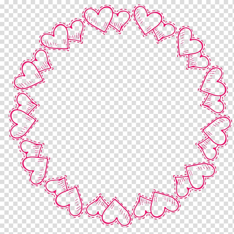 round pink heart-themed frame illustration, Peach Aviation Computer file, Pink peach fine border transparent background PNG clipart