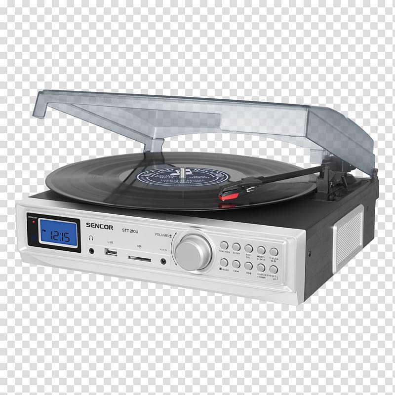 Gramophone Sencor Tuner FM broadcasting Phase-locked loop, Turntable transparent background PNG clipart