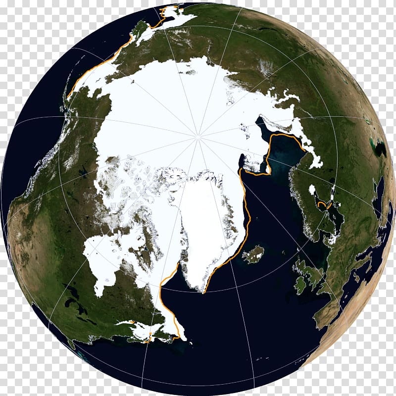 Arctic Ocean National Snow and Ice Data Center Measurement of sea ice Arctic ice pack, satellite map transparent background PNG clipart