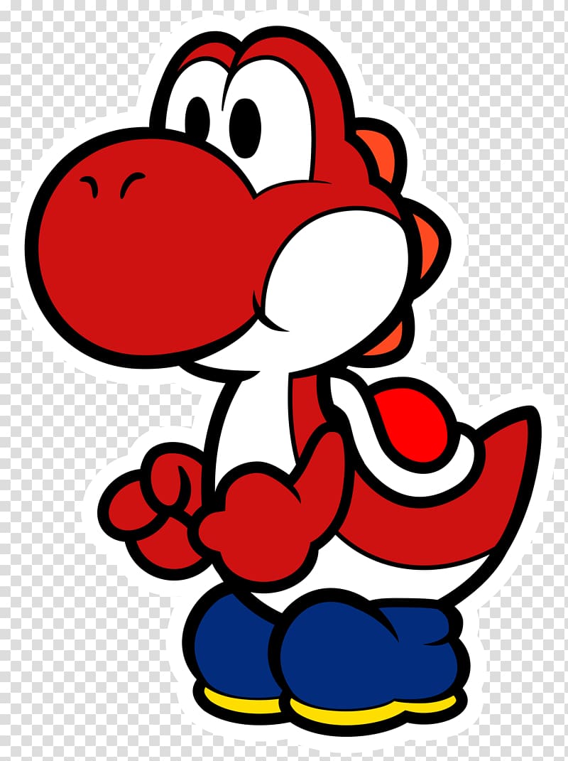 Mario & Yoshi Super Mario World 2: Yoshi\'s Island Paper Mario: The Thousand-Year Door Paper Mario: Sticker Star, cartoon red transparent background PNG clipart