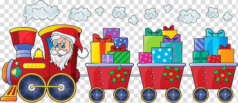 christmas train transparent background PNG clipart