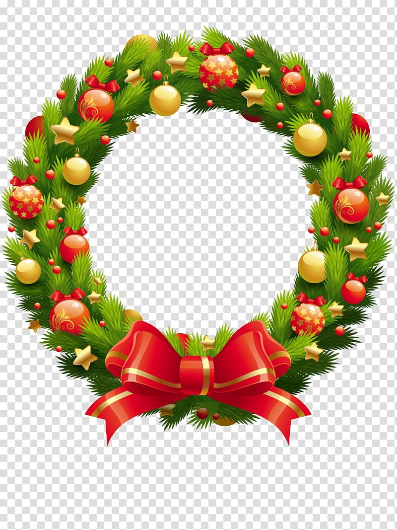 Wreath Christmas Encapsulated PostScript , New Year Snacks transparent background PNG clipart
