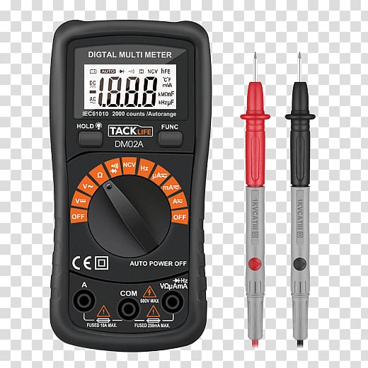 Digital Multimeter Electric potential difference Ammeter Range Finders, digital electronic products transparent background PNG clipart