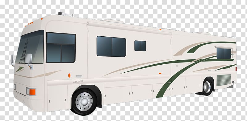 Car Bus Campervans Motorhome Mobile home, carrying transparent background PNG clipart