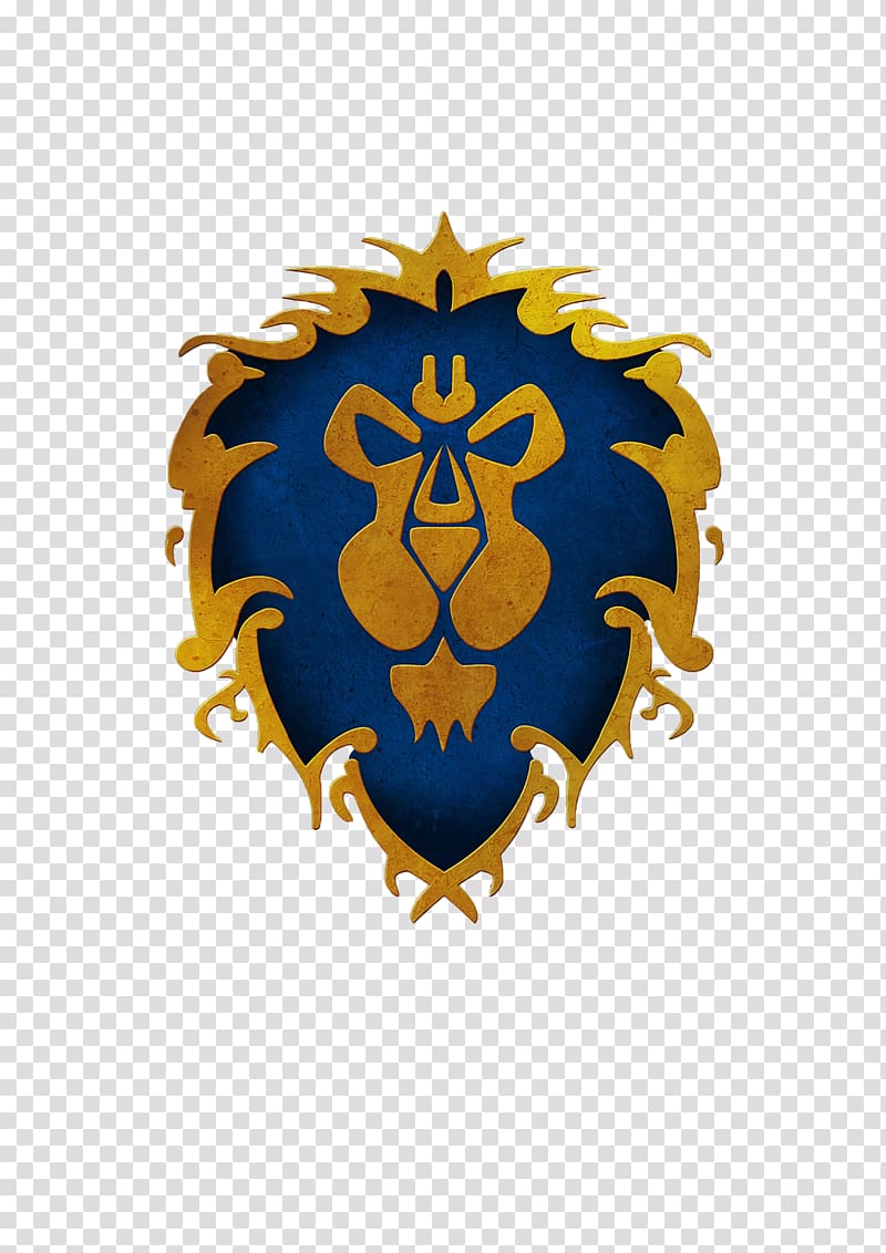 blue and brown lion head logo, World of Warcraft: Legion Warlords of Draenor World of Warcraft: The Burning Crusade Varian Wrynn Races and factions of Warcraft, world of warcraft transparent background PNG clipart