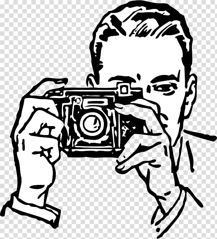 man taking , graphic film Camera , Kamera transparent background PNG clipart