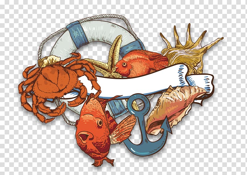 Barbecue Hot pot Seafood Crab Poster, Fish transparent background PNG clipart