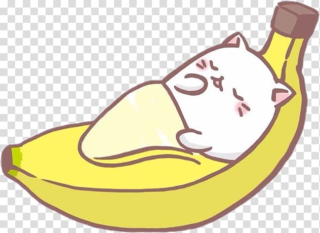 Cat Banana Kawaii Kitten Drawing, Cat transparent background PNG clipart