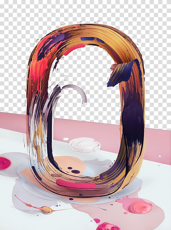 Typography Painting Lettering Font, 0 on the table transparent background PNG clipart
