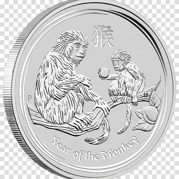 Perth Mint Monkey Bullion coin Lunar Series, monkey transparent background PNG clipart