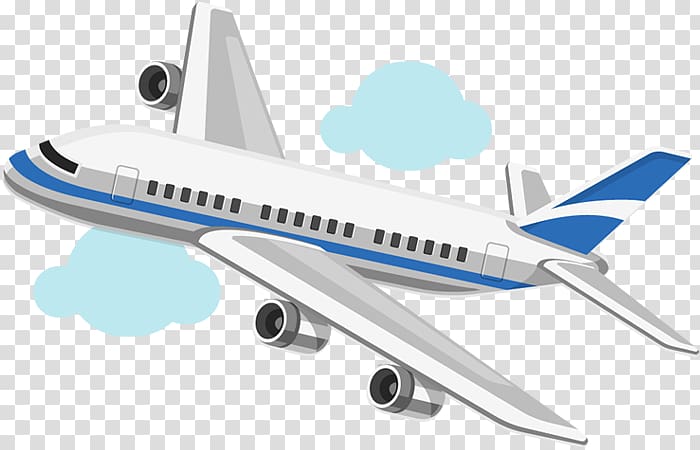 white and blue commercial jet plane illustration, Airplane Aircraft Cartoon Drawing , airplane transparent background PNG clipart