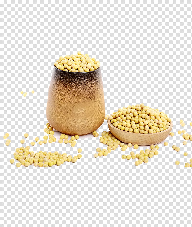 soy beans on brown containers, Vegetarian cuisine Soy milk Soybean Five Grains, Soybeans 4 transparent background PNG clipart