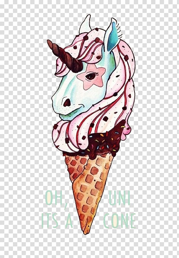 unicorn on cone, Ice cream cone Sundae Chocolate ice cream Unicorn, Unicorn ice cream transparent background PNG clipart