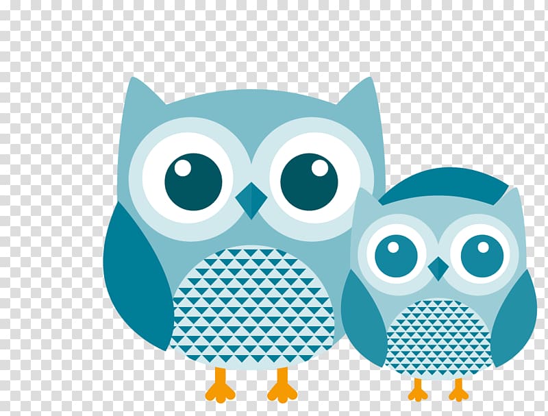 two blue owls illustration, Owl Drawing Cuteness, Cute owl transparent background PNG clipart