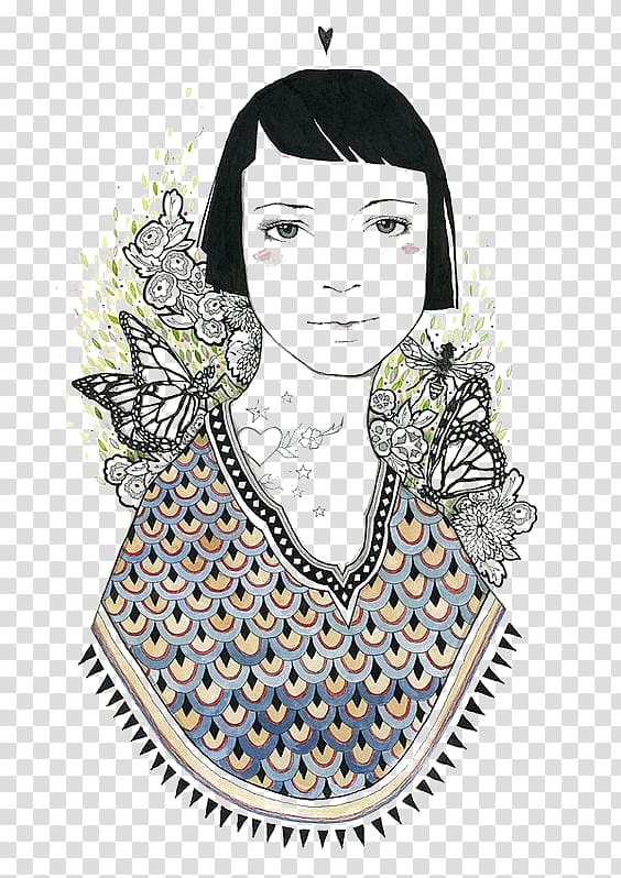 Geisha woman painting, Australia Drawing Painting Art Illustration, Art girl with short hair transparent background PNG clipart