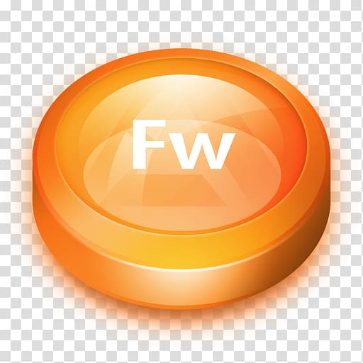 orange FW icon, orange font, Fireworks transparent background PNG clipart