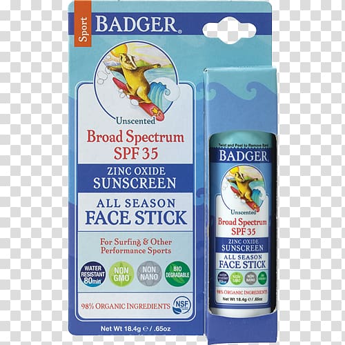 Sunscreen Lip balm Factor de protección solar Face Badger Balm, Face transparent background PNG clipart