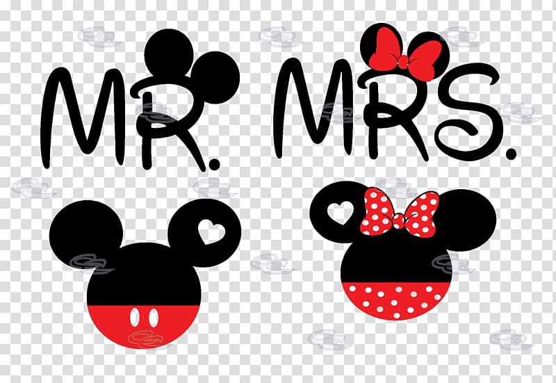 Mr and Mrs Mickey Mouse and Minnie Mouse artw, Mickey Mouse Minnie Mouse T-shirt Mrs. The Walt Disney Company, Mr transparent background PNG clipart