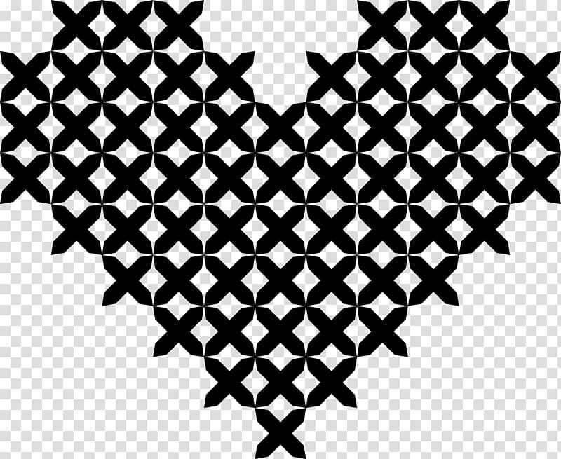 Cross-stitch Embroidery Drawing Heart, stitches transparent background PNG clipart