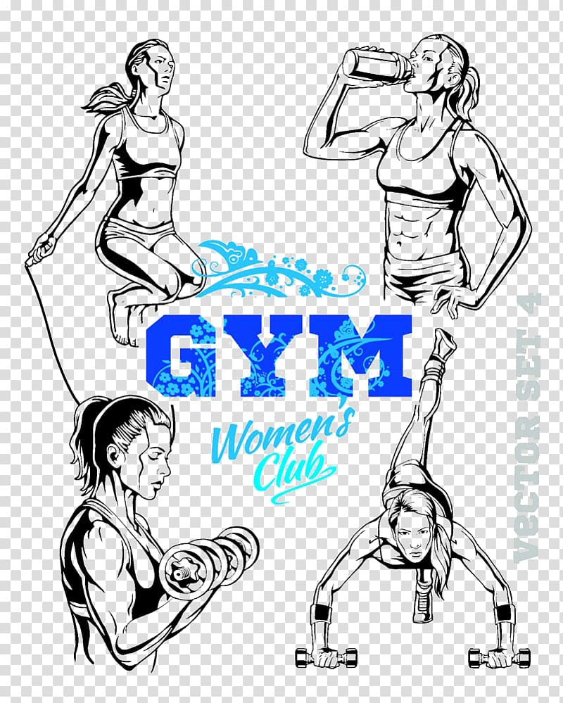 fitness woman drinking water transparent background PNG clipart